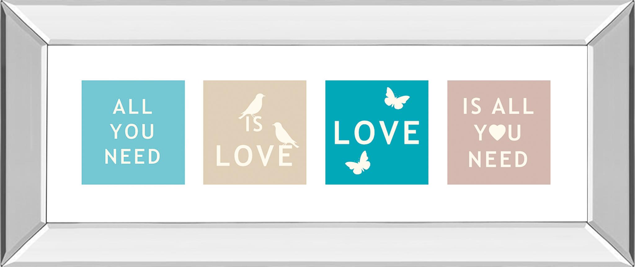 Mirrored Frame Words Of Kindness Ii By The Vintage Collection 18X42 Mirror Frame Print