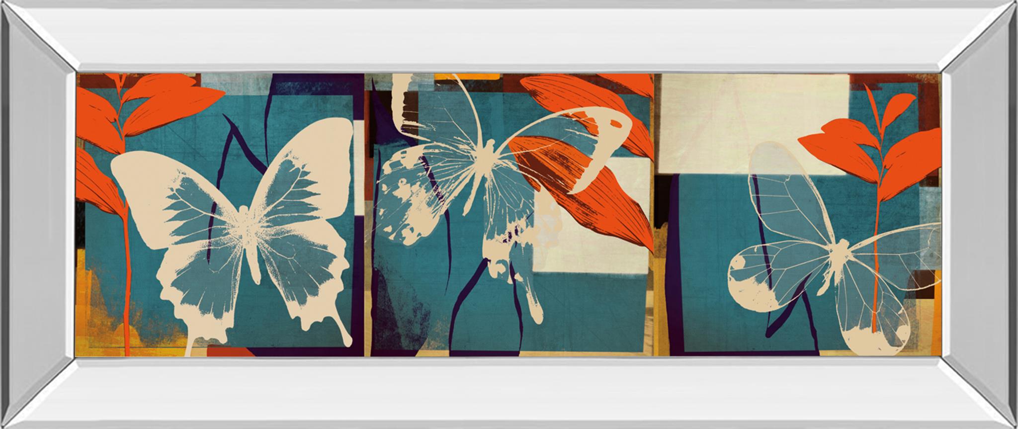 Mirrored Frame Butterflies Viola By Noah 18X42 Mirror Frame Print