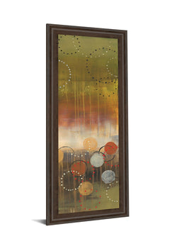 Circles In Green Panel Ii By Jeni Lee 18X42 Framed Print