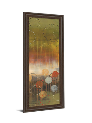 Circles In Green Panel Ii By Jeni Lee 18X42 Framed Print