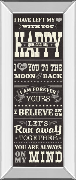 Mirrored Frame L-O-V-E Ii  By Pela Studio 18X42 Mirror Frame Print