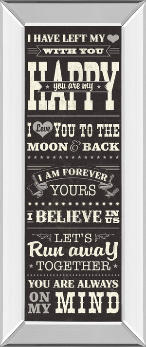 Mirrored Frame L-O-V-E Ii  By Pela Studio 18X42 Mirror Frame Print