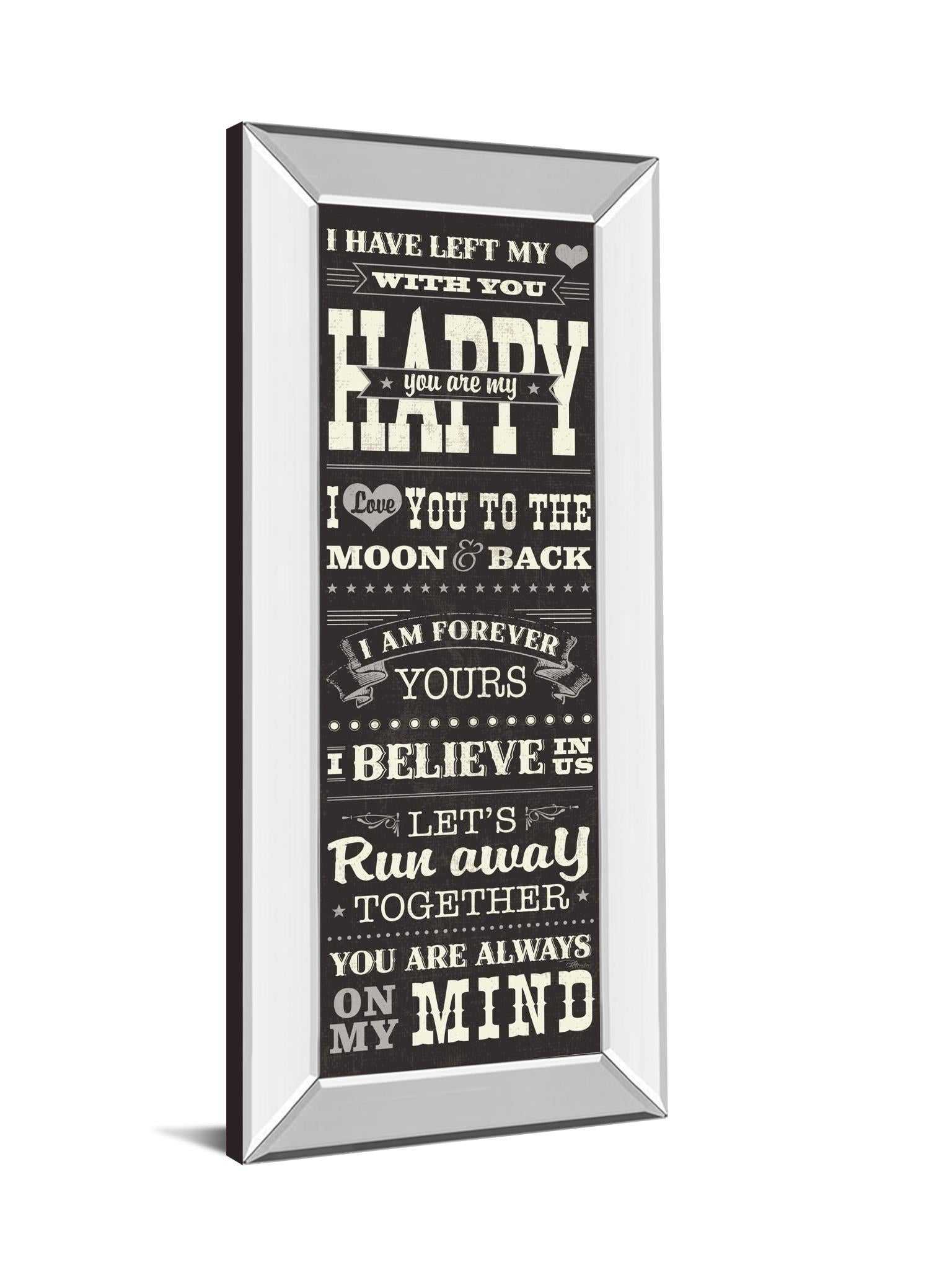 Mirrored Frame L-O-V-E Ii  By Pela Studio 18X42 Mirror Frame Print