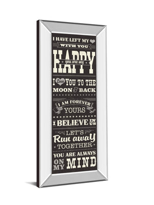 Mirrored Frame L-O-V-E Ii  By Pela Studio 18X42 Mirror Frame Print