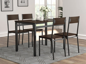 Lana  Rectangular Dining Set Dark Brown and Black