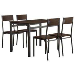Lana  Rectangular Dining Set Dark Brown and Black
