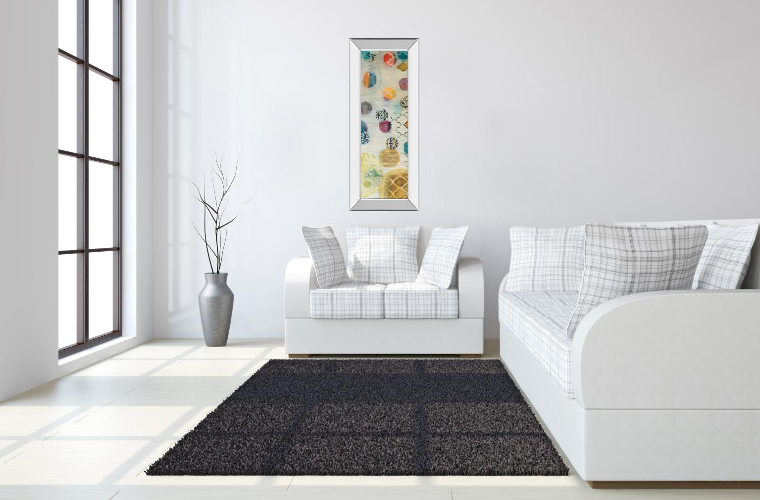 Mirrored Frame Casa Blanca Panel I By Jeni Lee 18X42 Mirror Frame Print