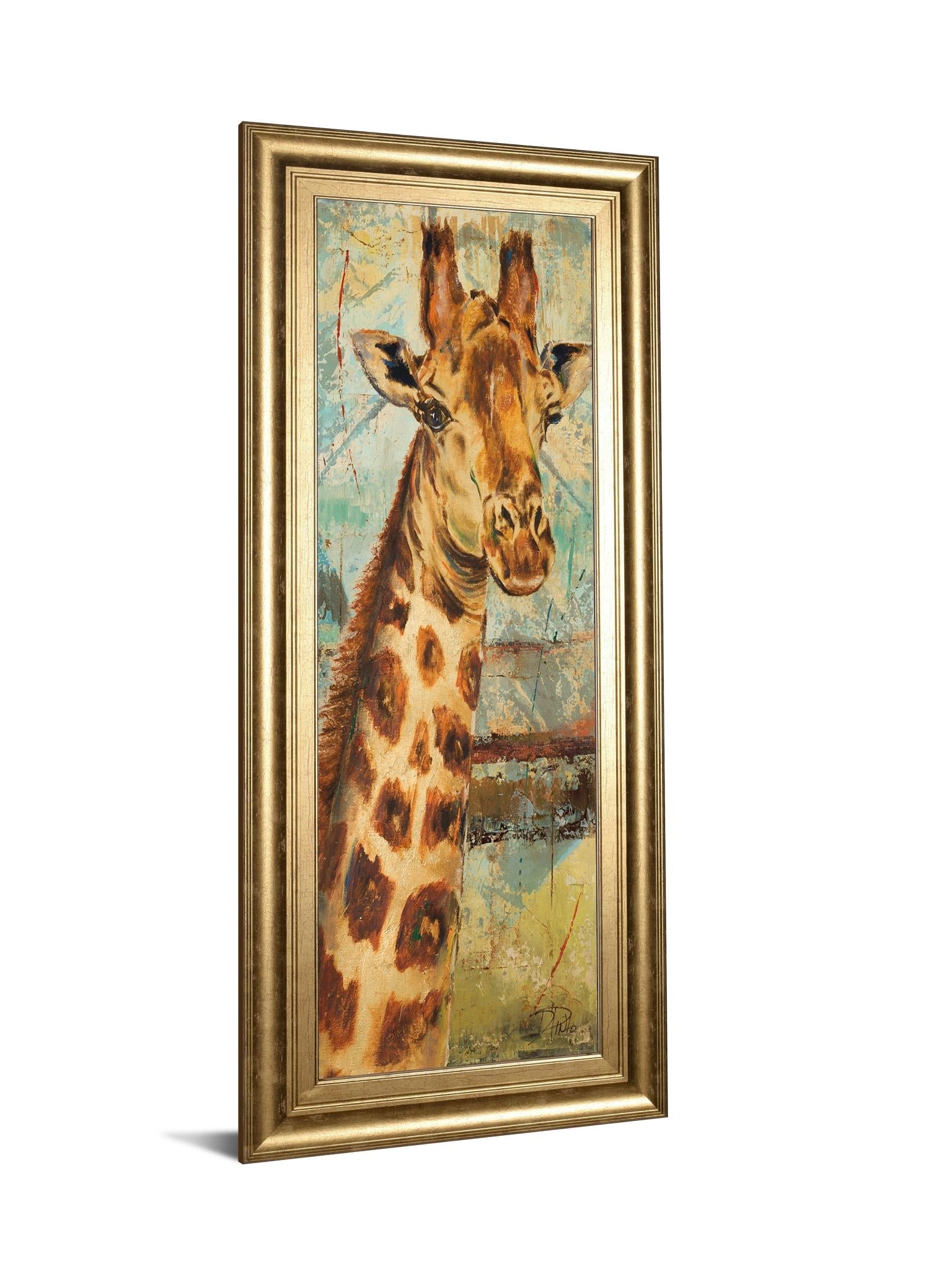 New Safari On Teal I By Patricia Pinto 18X42 Framed Print