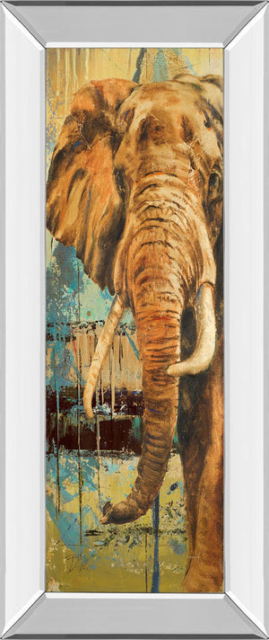 Mirrored Frame New Safari On Teal Ii By Patricia Pinto 18X42 Mirror Frame Print