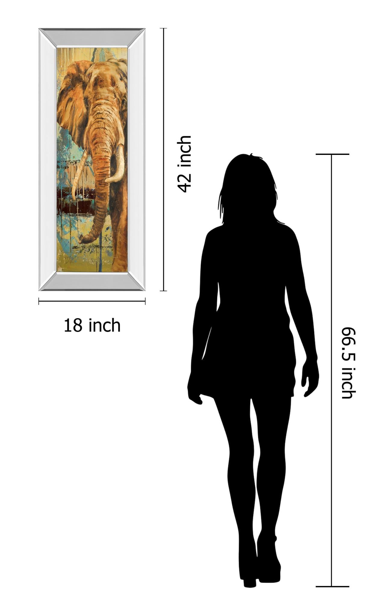 Mirrored Frame New Safari On Teal Ii By Patricia Pinto 18X42 Mirror Frame Print