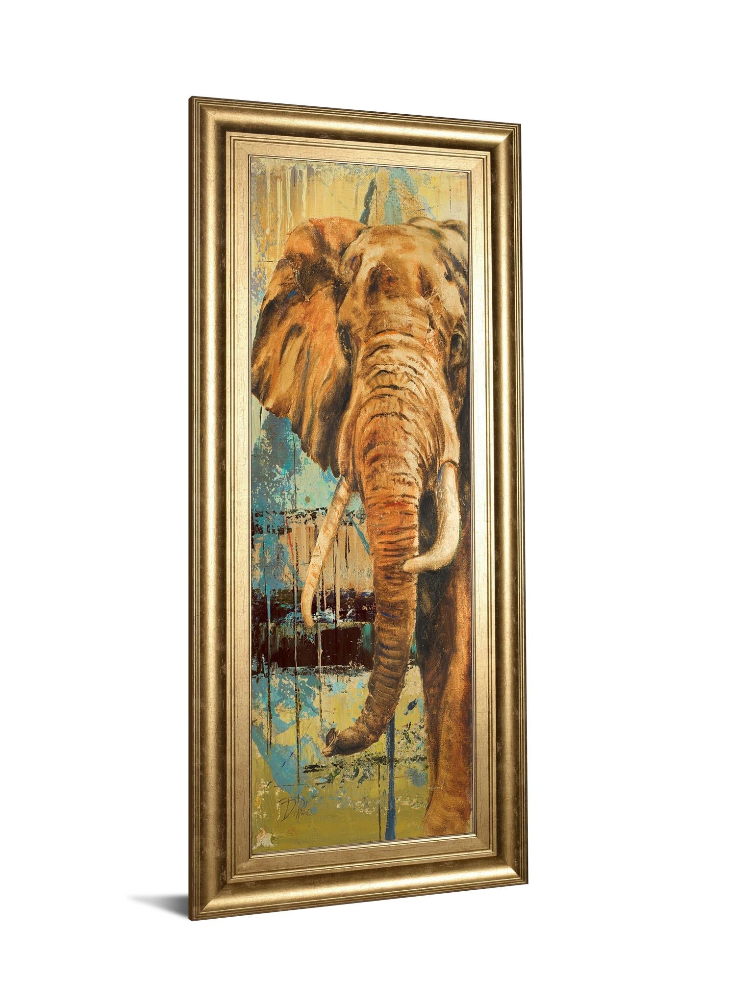 New Safari On Teal Ii By Patricia Pinto 18X42 Framed Print