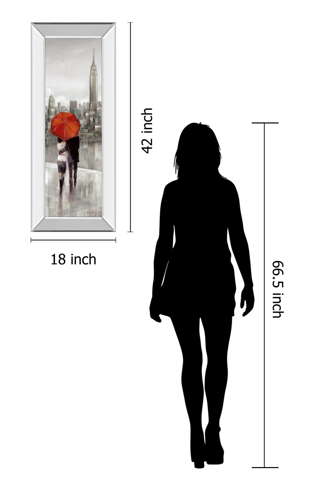 Mirrored Frame New York Stroll By Ruanne Manning 18X42 Mirror Frame Print