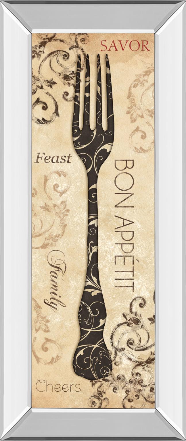 Mirrored Frame Bon Appetite By Dee Dee 18X42 Mirror Frame Print