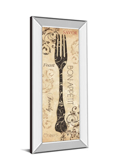 Mirrored Frame Bon Appetite By Dee Dee 18X42 Mirror Frame Print