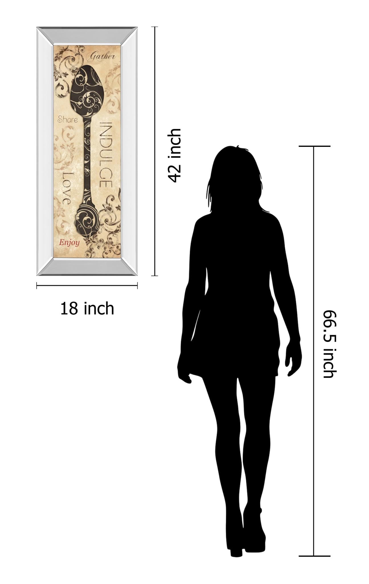 Mirrored Frame Indulge By Dee Dee 18X42 Mirror Frame Print