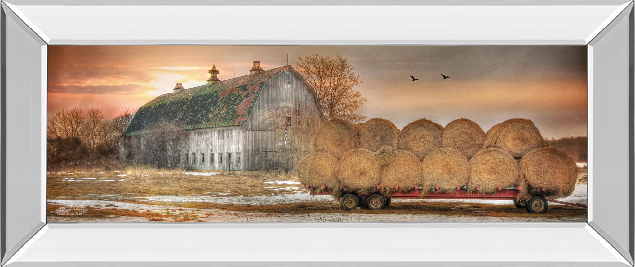 Mirrored Frame Sunset On The Farm By Lori Dieter 18X42 Mirror Frame Print