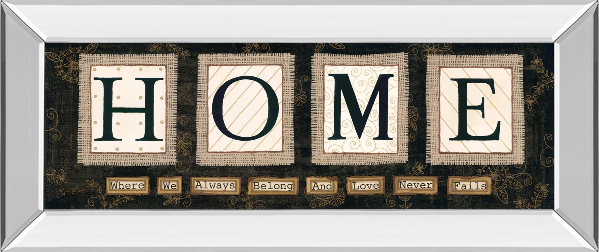 Mirrored Frame Home By Anne Lapoint 18X42 Mirror Frame Print