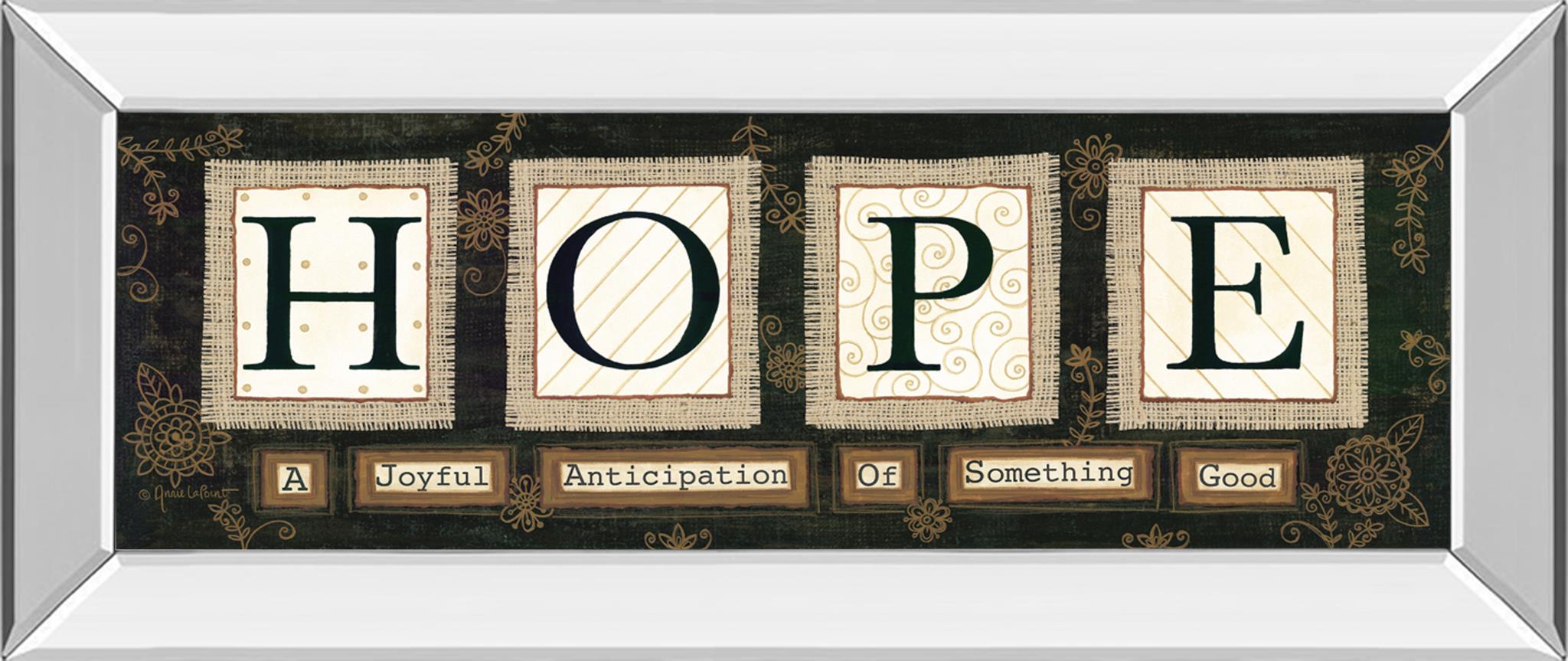 Mirrored Frame Hope By Anne Lapoint 18X42 Mirror Frame Print