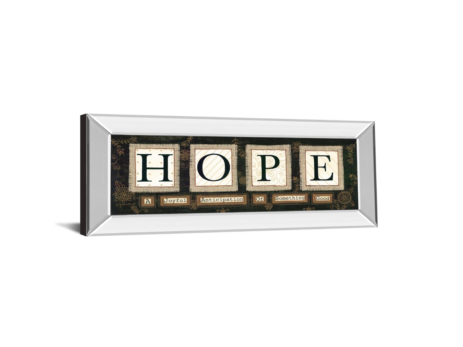 Mirrored Frame Hope By Anne Lapoint 18X42 Mirror Frame Print