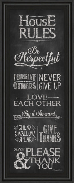 House Rules By Susan Ball 18X42 Framed Print