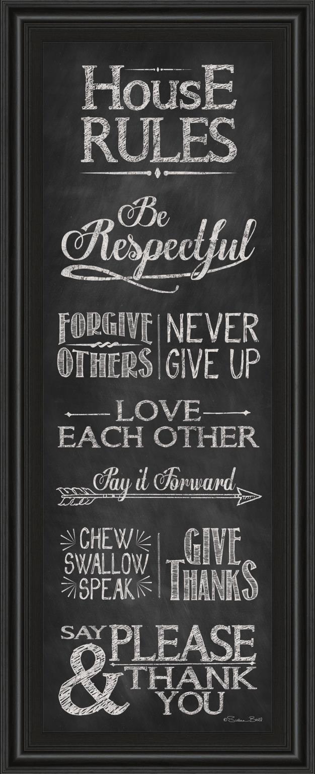 House Rules By Susan Ball 18X42 Framed Print