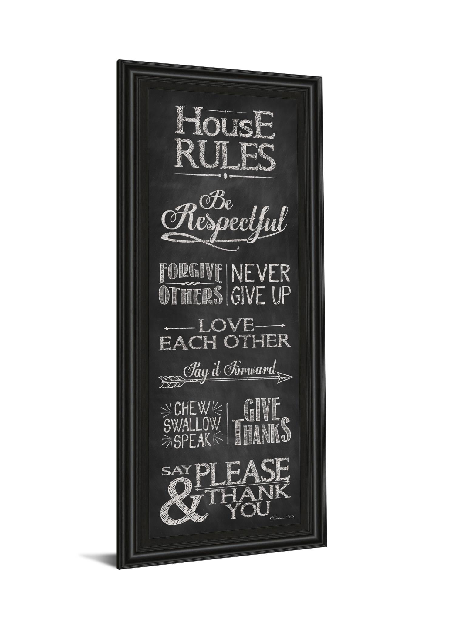 House Rules By Susan Ball 18X42 Framed Print