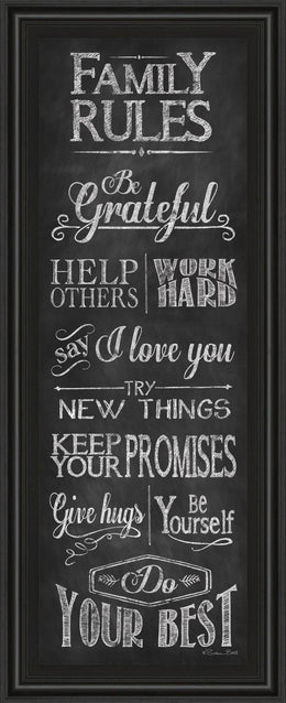 Family Rules By Susan Ball 18X42 Framed Print