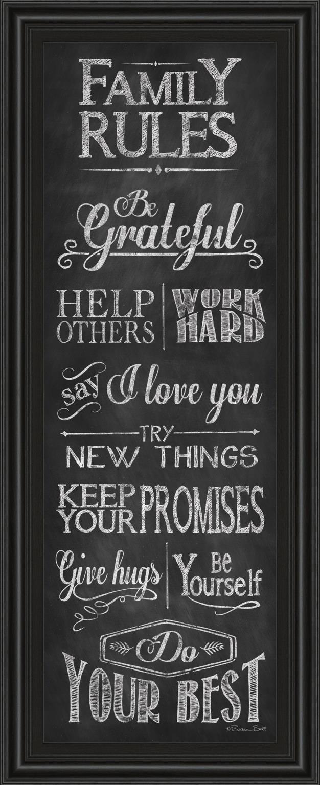 Family Rules By Susan Ball 18X42 Framed Print