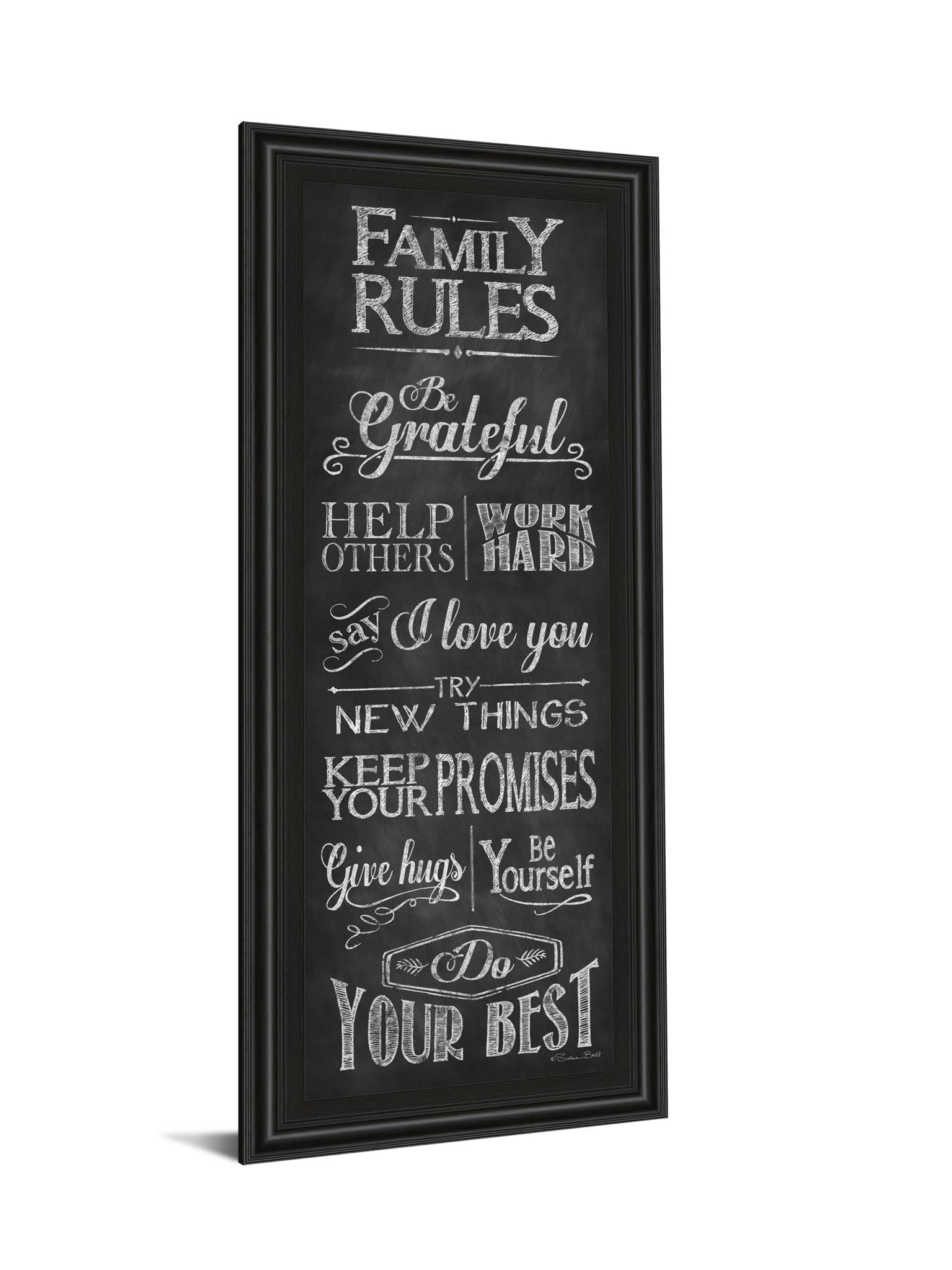 Family Rules By Susan Ball 18X42 Framed Print