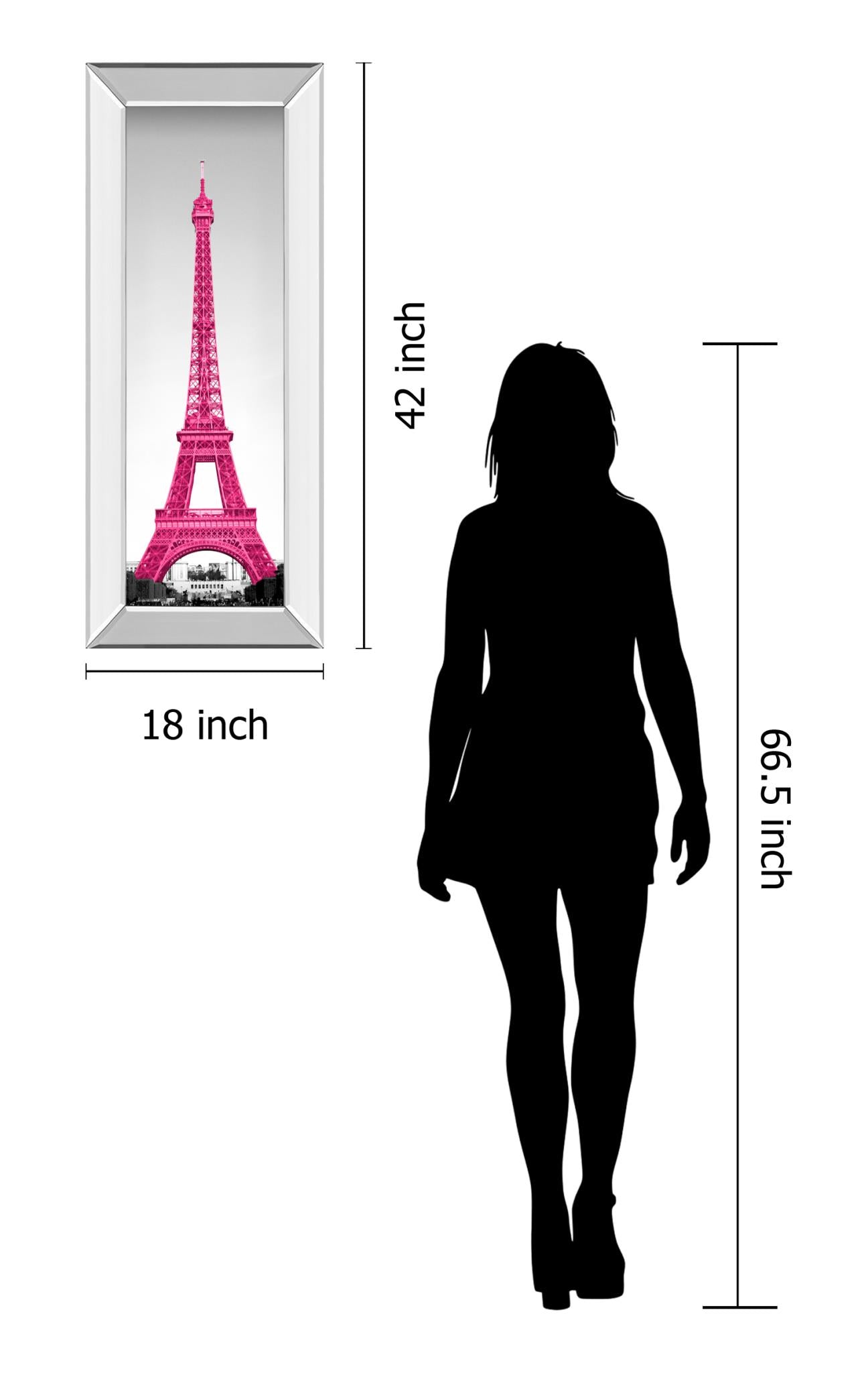 Mirrored Frame Pretty In Paris By Emily Navas 18X42 Mirror Frame Print