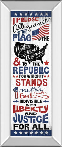 Mirrored Frame Pledge Of Allegiance By Susan Ball 18X42 Mirror Frame Print