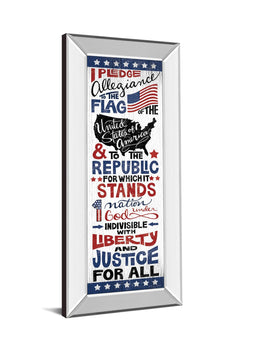 Mirrored Frame Pledge Of Allegiance By Susan Ball 18X42 Mirror Frame Print