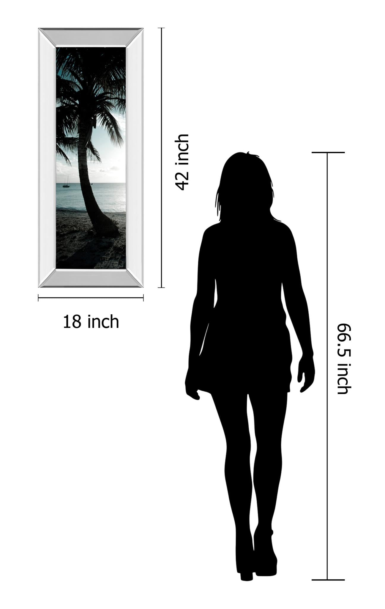 Mirrored Frame Cool Bimini Palms Ii By Susan Bryant 18X42 Mirror Frame Print