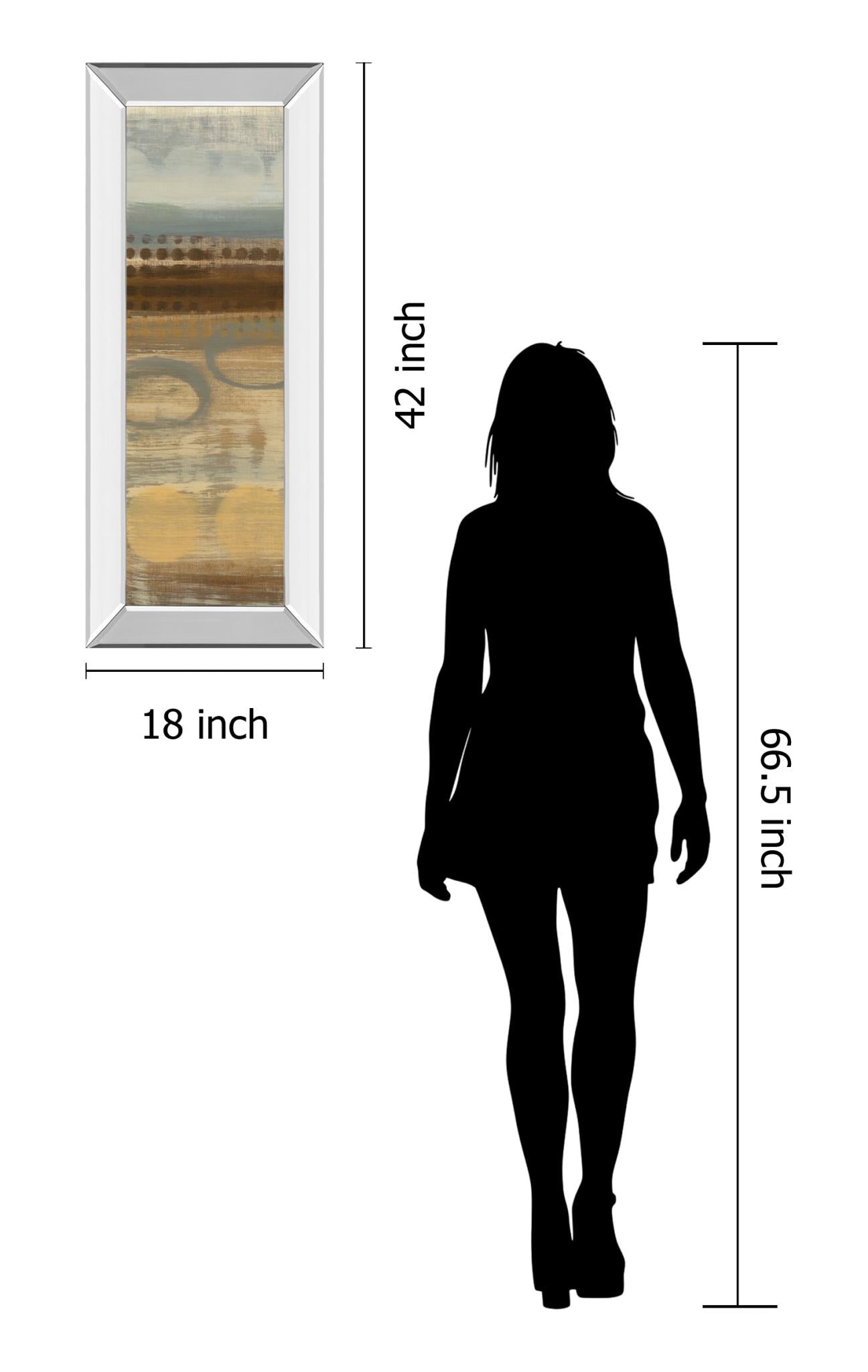 Mirrored Frame Movement Panel I By Jeni Lee 18X42 Mirror Frame Print