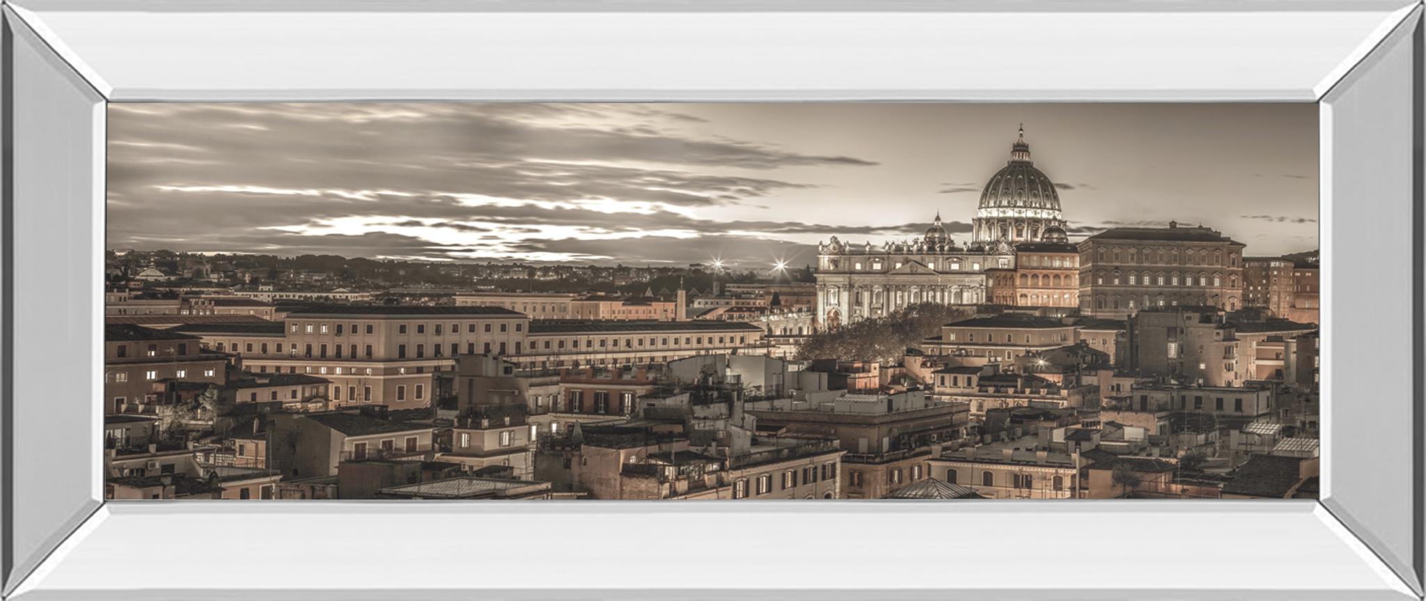 Mirrored Frame Bella Roma By Frank Assaf 18X42 Mirror Frame Print