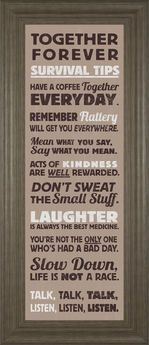 Survival Tips I By The Vintage Collection 18X42 Framed Print