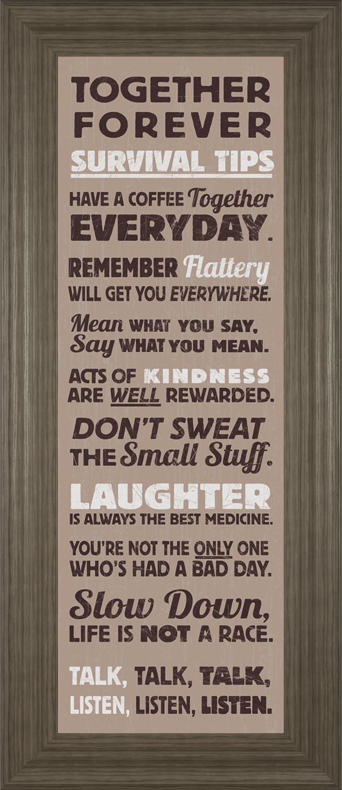 Survival Tips I By The Vintage Collection 18X42 Framed Print