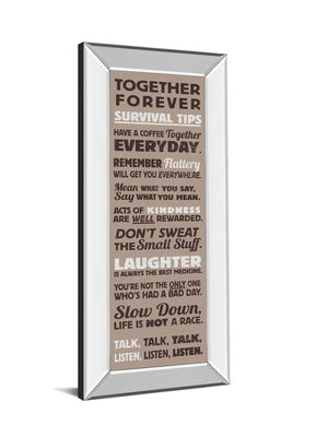 Mirrored Frame Survival Tips I By The Vintage Collection 18X42 Mirror Frame Print