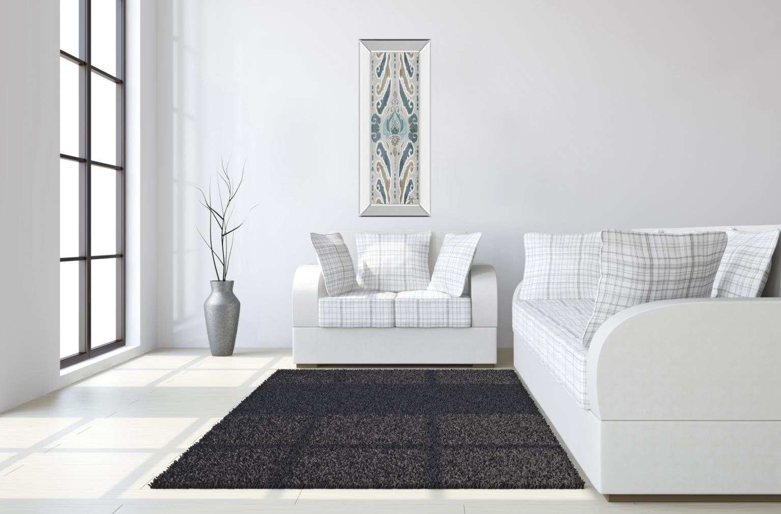 Mirrored Frame A Touch Of Flourish I By Patricia Pinto 18X42 Mirror Frame Print