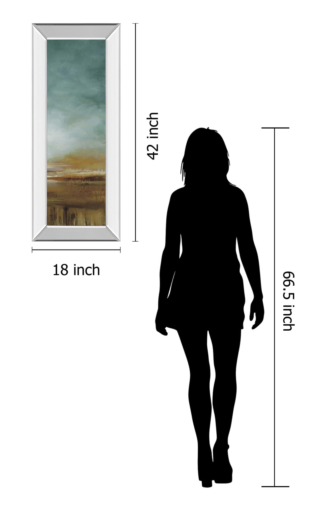 Mirrored Frame New Horizons Iii By Tesla 18X42 Mirror Frame Print