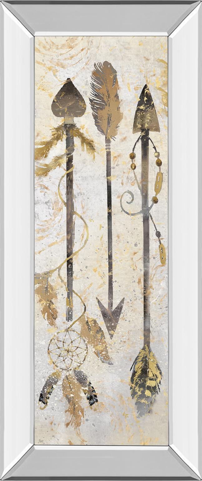 Mirrored Frame Tribal Arrows By Nan 18X42 Mirror Frame Print