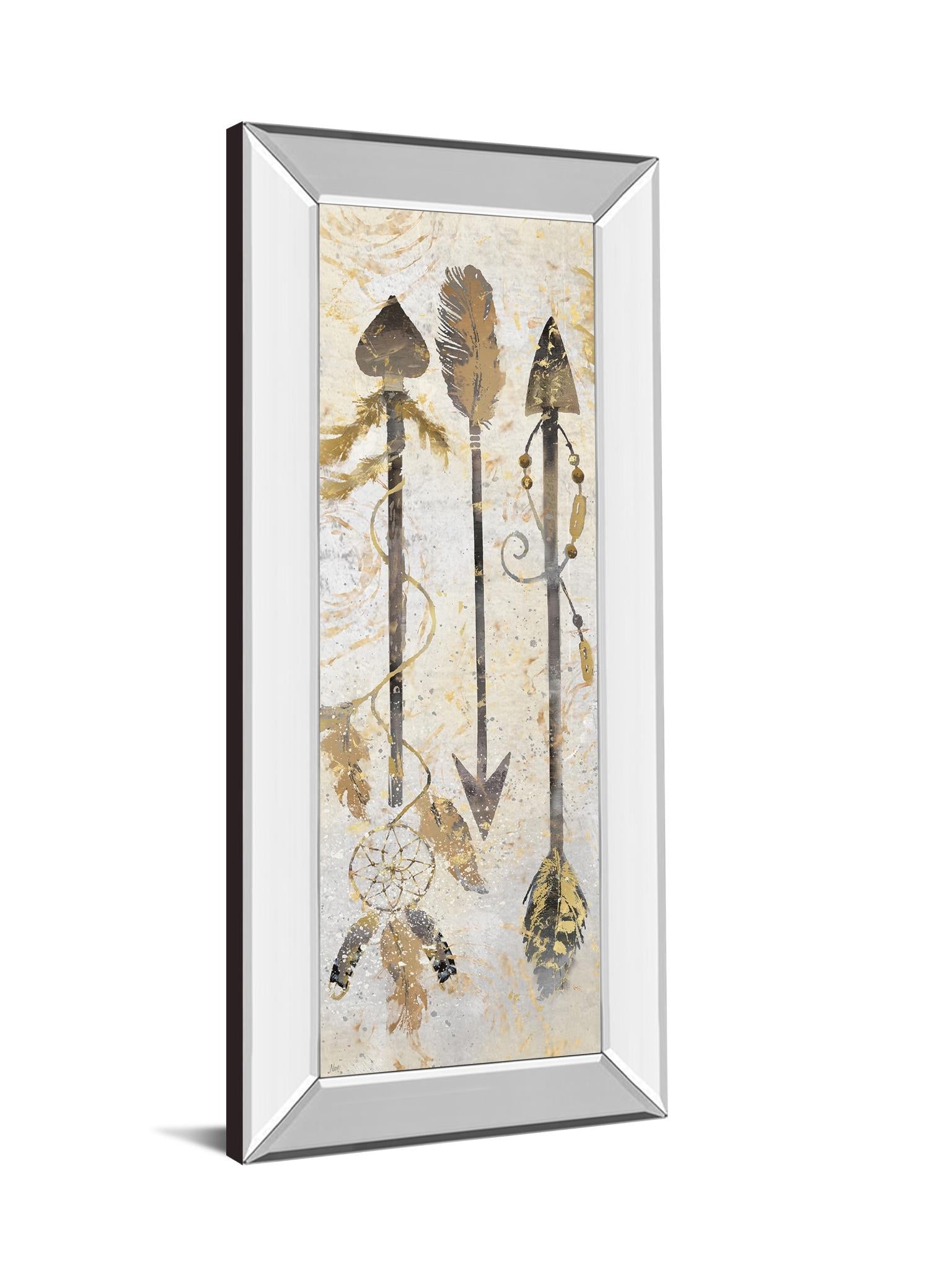 Mirrored Frame Tribal Arrows By Nan 18X42 Mirror Frame Print