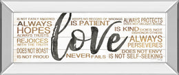 Mirrored Frame Love  By Marla Rae 18X42 Mirror Frame Print