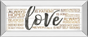 Mirrored Frame Love  By Marla Rae 18X42 Mirror Frame Print