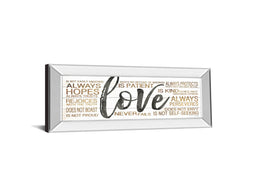 Mirrored Frame Love  By Marla Rae 18X42 Mirror Frame Print