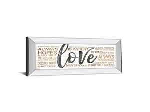 Mirrored Frame Love  By Marla Rae 18X42 Mirror Frame Print