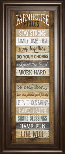 Farmhouse Rules Shutter  By Marla Rae ***Monl*** 18X42 Framed Print
