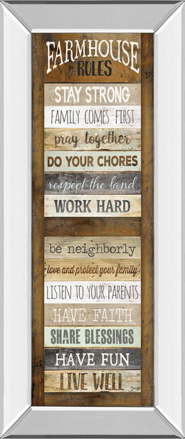 Mirrored Frame Farmhouse Rules Shutter  By Marla Rae ***Monl*** 18X42 Mirror Frame Print