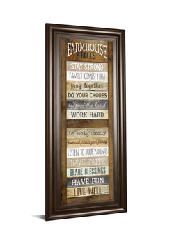 Farmhouse Rules Shutter  By Marla Rae ***Monl*** 18X42 Framed Print