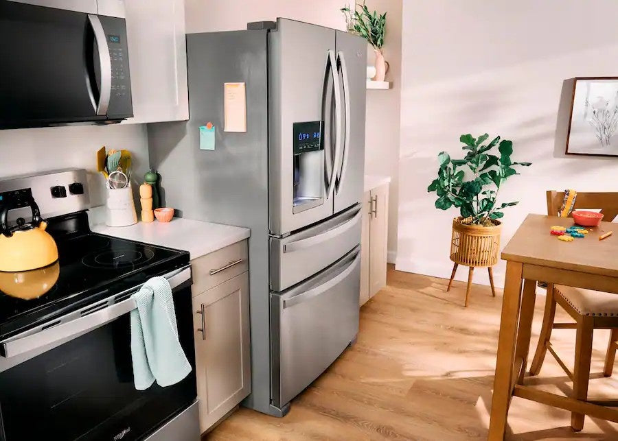 Whirlpool - 36 in. Wide 25 cu. ft. Wide French Door Bottom Mount Refrigerator with Two-Tier Freezer Storage - Stainless Steel